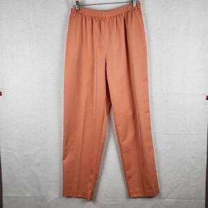 Alfred Dunner Women's Peach Elastic Waist Full Length Pants Size 14